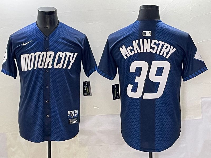 Men 2025 Detroit Tigers #39 Mckinstry Blue City Edition Nike MLB Jersey style 1